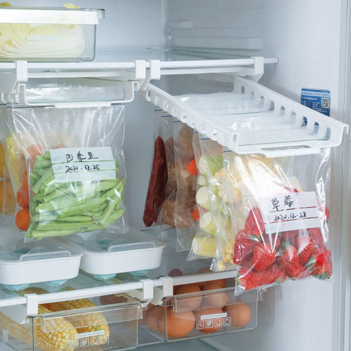 에코벨 슬라이딩 지퍼백 레일홀더 냉장고형/주방 씽크대 정리
