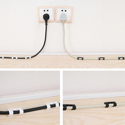 에코벨 케이블 선정리 클립 20p/홀더 타이 USB선 전선 고정